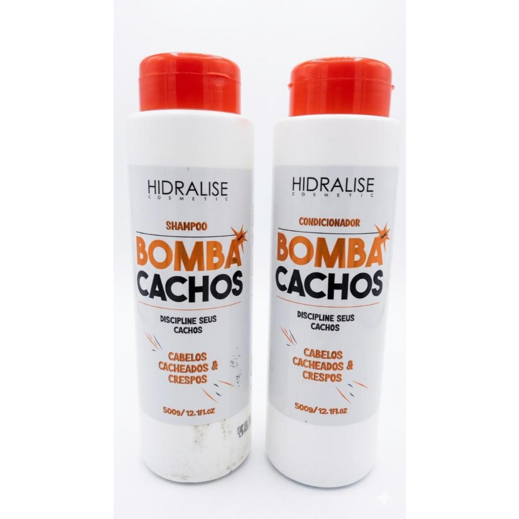 Shampoo e Condicionador Bomba Cachos Cabelos Cacheados e Crespos 500ML