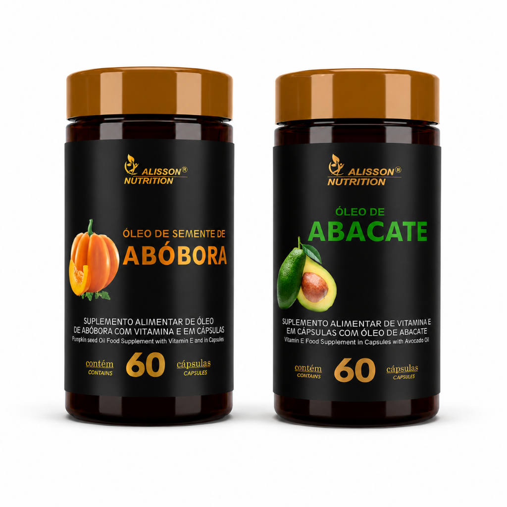 Óleo de Semente de Abobora com Óleo de Abacate 60+60 cápsulas softgels - Alisson Nutrition