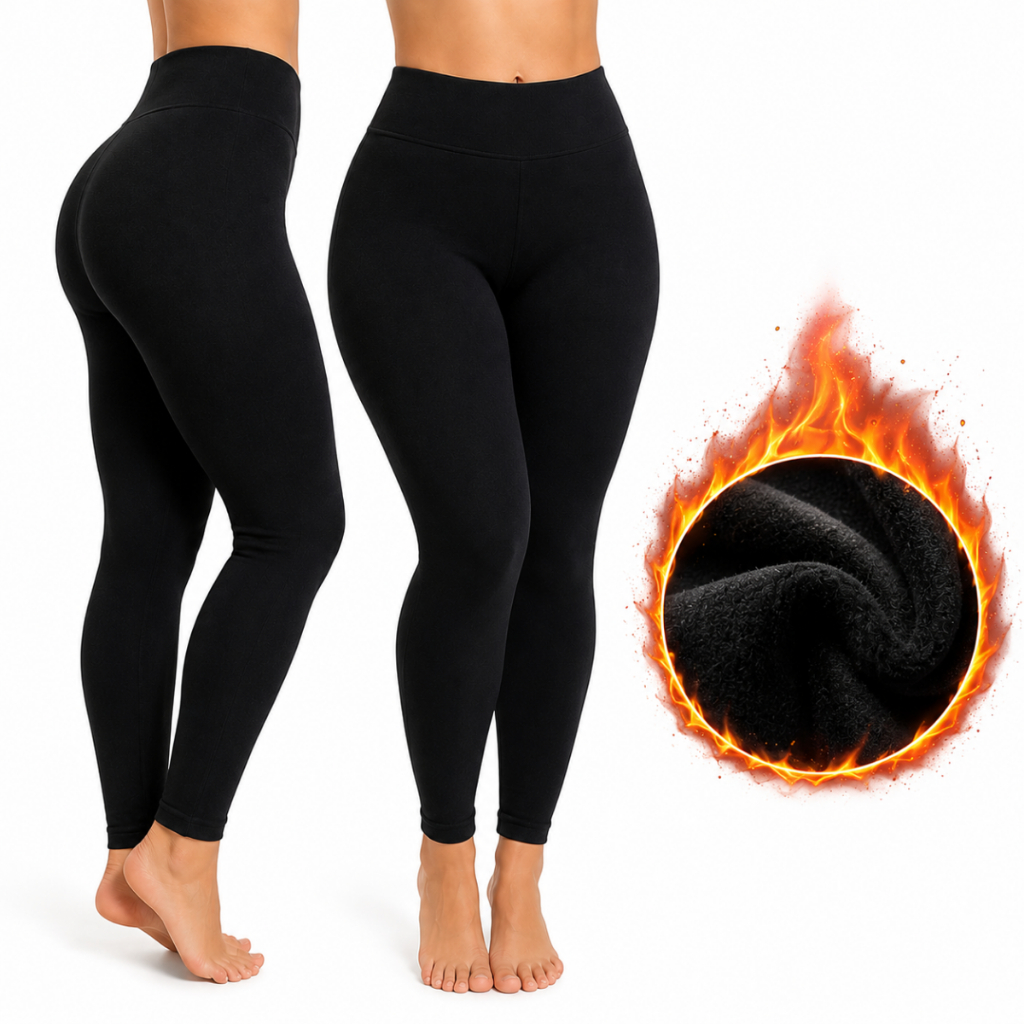 Kit 2 Calças Térmicas Feminina Segunda Pele Slim Elástica Flanelado Frio Inverno