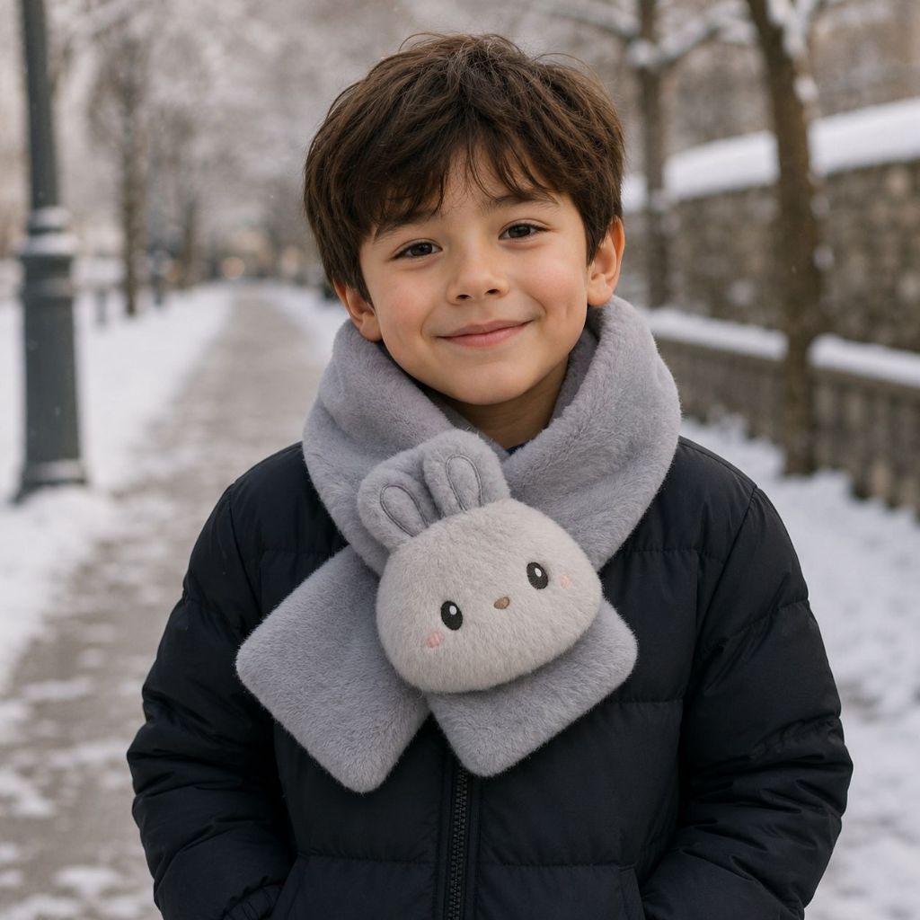 Cachecol Infantil Bichinhos de Pelúcia para Inverno Confortável