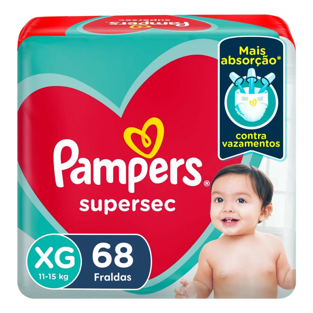 Fralda Pampers XG 68 Supersec