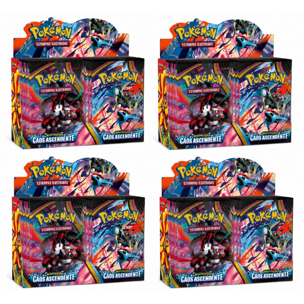 BOOSTER BOX MEGAEVOLUÇÃO - CAOS ASCENDENTE ME04 COPAG  - POKÉMON TCG  MEGA GRENINJA EX