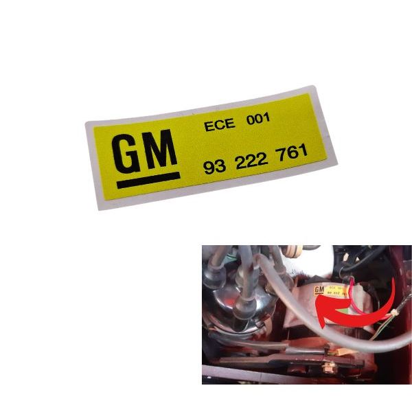 ADESIVO ETIQUETA GM ALTERNADOR CHEVETTE / SELO ALTERNADOR 45A / NUMERAÇÃO GM IDENTIFICAÇÃO DA PEÇA