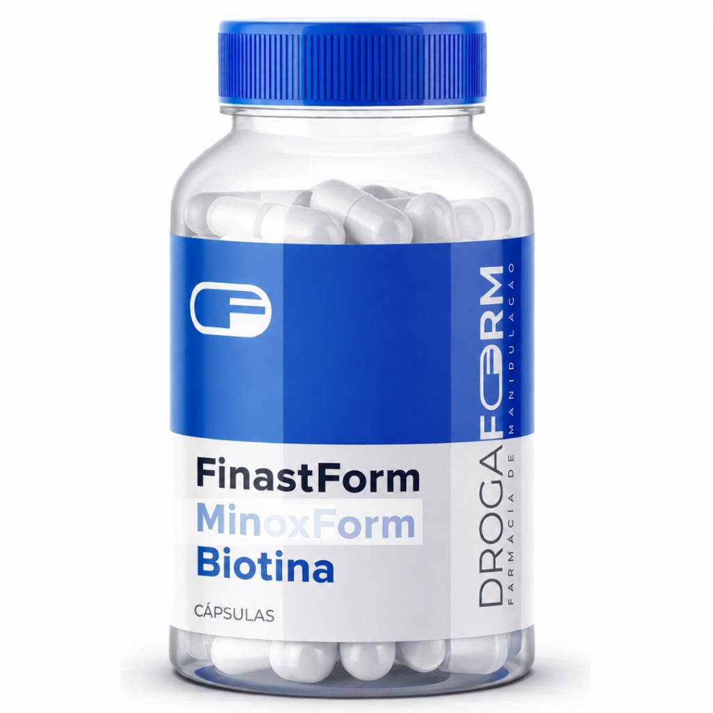 Formula 3 em 1 Finastform 1mg + Minoxform 5mg + biotina 10mg Queda e Crescimentos Capilar