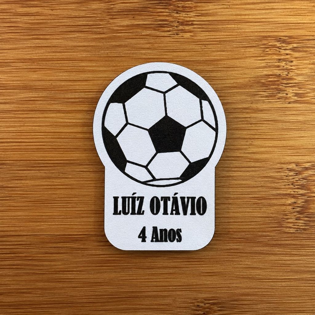 Kit Imãs Futebol Personalizado MDF Lembrancinha Aniversário Infantil Tema Bola Futebolista Lembrancinha em Madeira MDF