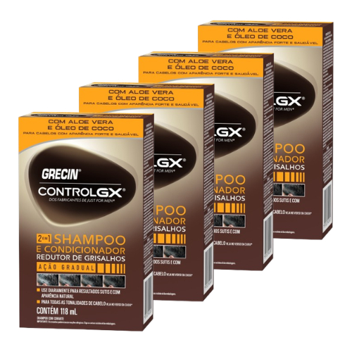 Kit 4x Grecin Control GX Shampoo e Condicionador 2x1 118ml