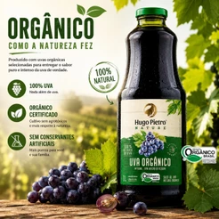 Suco de uva Integral Hugo Pietro nature organico 1 Lt