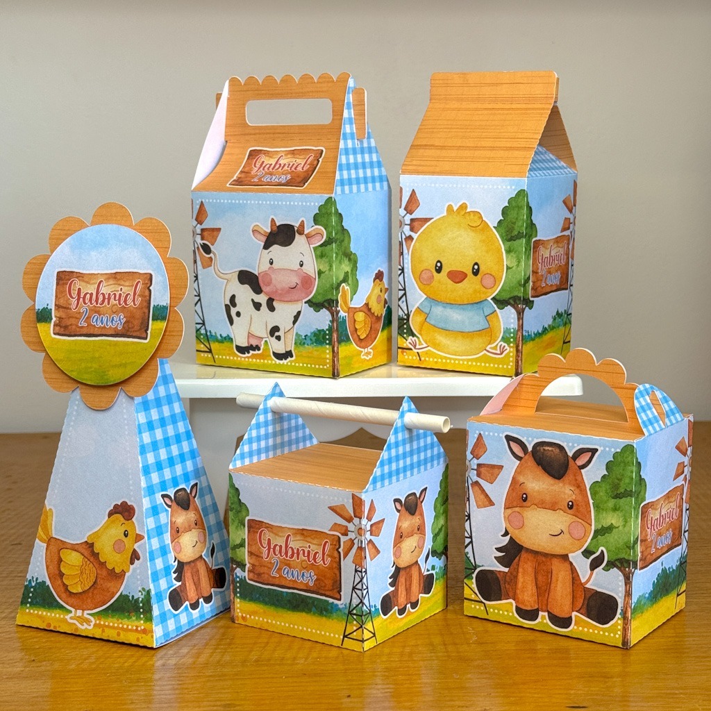 Kit Festa Fazendinha Menino Lembrancinha Aniversário Infantil - ENVIO RÁPIDO