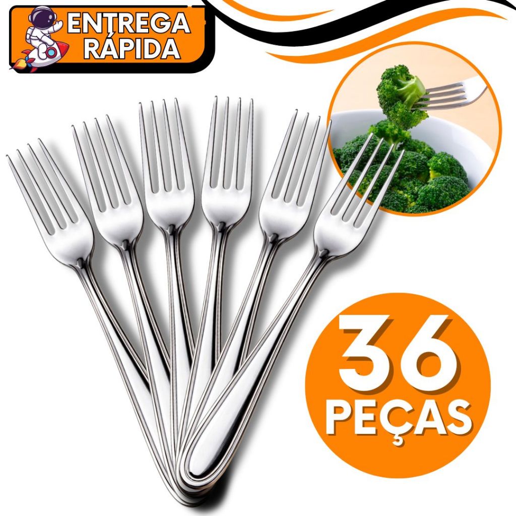 Garfo Mesa Arroz Risoto Pure Churrasco Aço Inox Resistente Talher Grande Casa Cozinha Restaurante Pizzaria