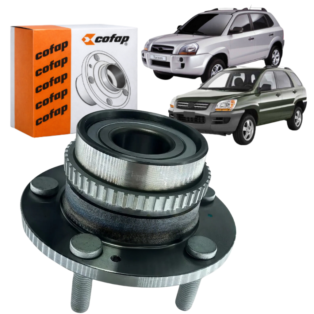 Cubo Roda Traseiro Rolamento ABS Cofap Tucson Sportage 2.0 2005 2006 2007 2008 2009 2010 2011 a 2017