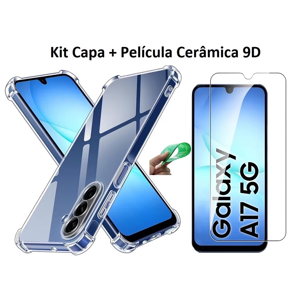 Capa Capinha e Película Vidro 3D ou Privacidade 3D ou Fosca ou Cerâmica P/ Samsung Galaxy A17