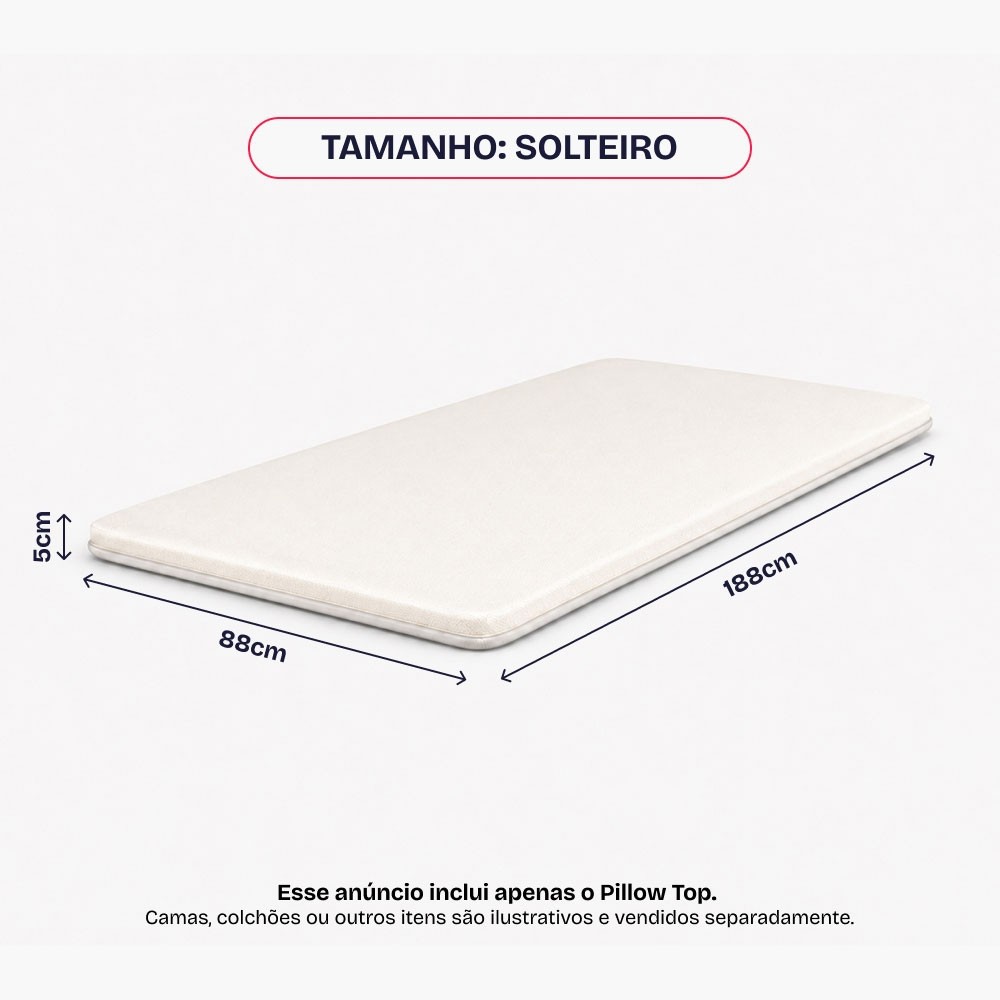 Pillow Top Solteiro Espuma Hiper Soft Hipoalergênico 88x188cm BF Colchões — imagem 2 de 2