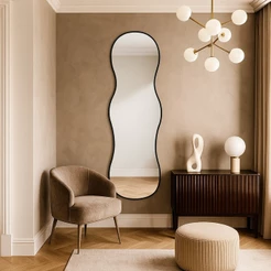 Espelho Grande 160x70 Onda Orgânico De Corpo Inteiro Moderno Para Sala Quarto Closet Banheiro