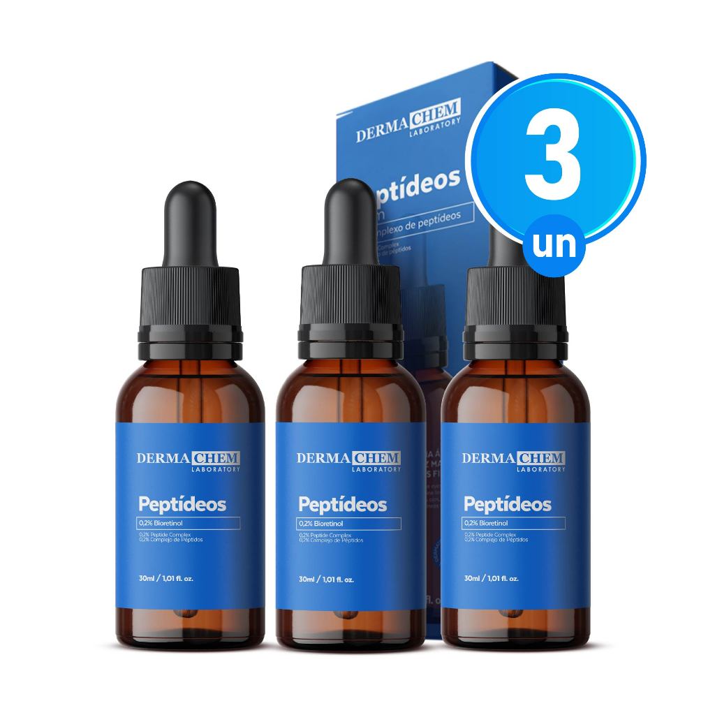 Kit 3 Sérum Anti Olheiras Peptídeos 30ml Efeito Lifiting Clareador Dermachem