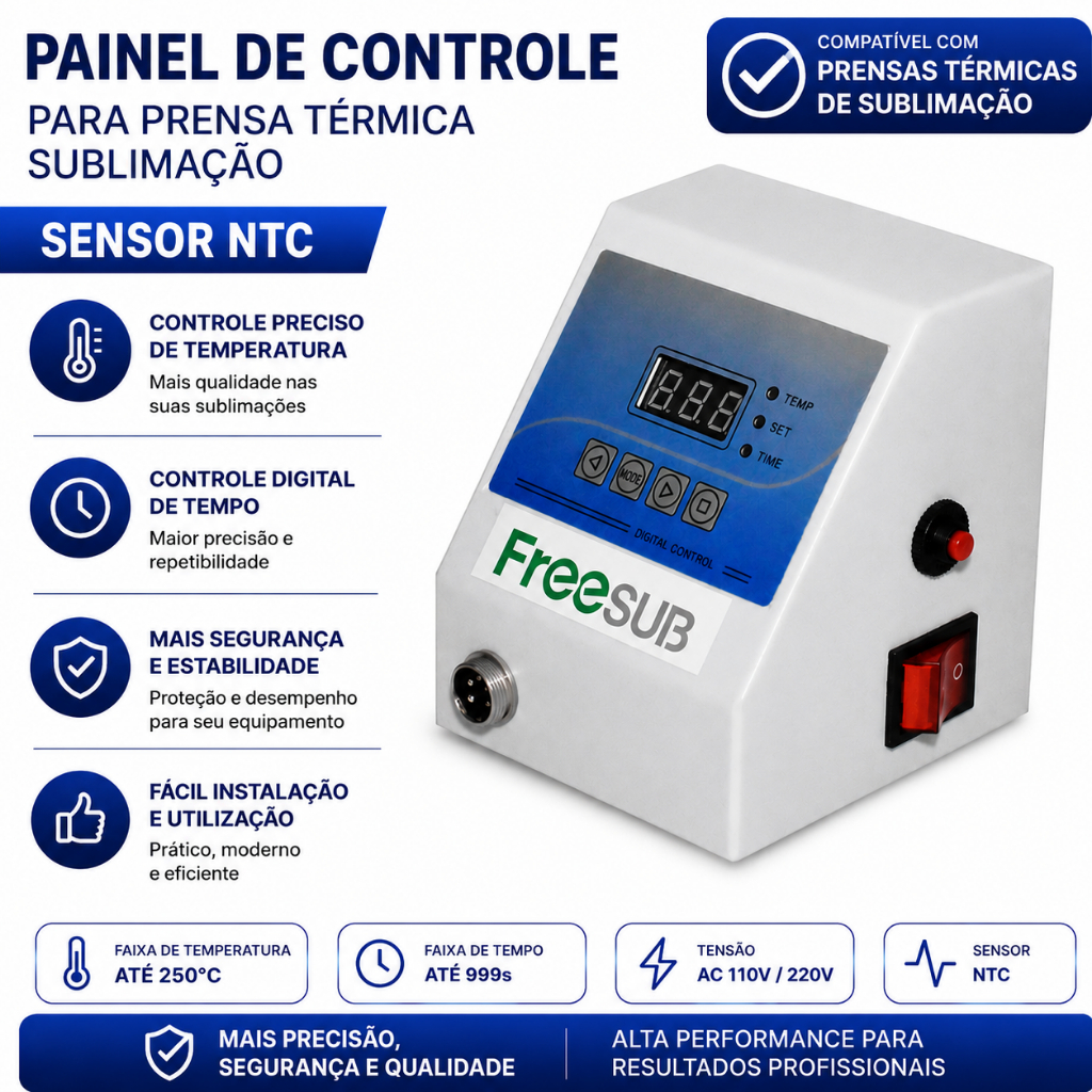 Painel de controle para prensa térmica sublimação - SENSOR NTC