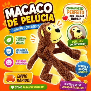 Macaco Mordedor Pet Brinquedo Grande Resistente DuravelEstimulante Interativo Seguro