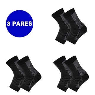 Kit 3 Pares Meias de Compressão Tornozelo Jcolour - Alívio para Dor no Pé e Circulação