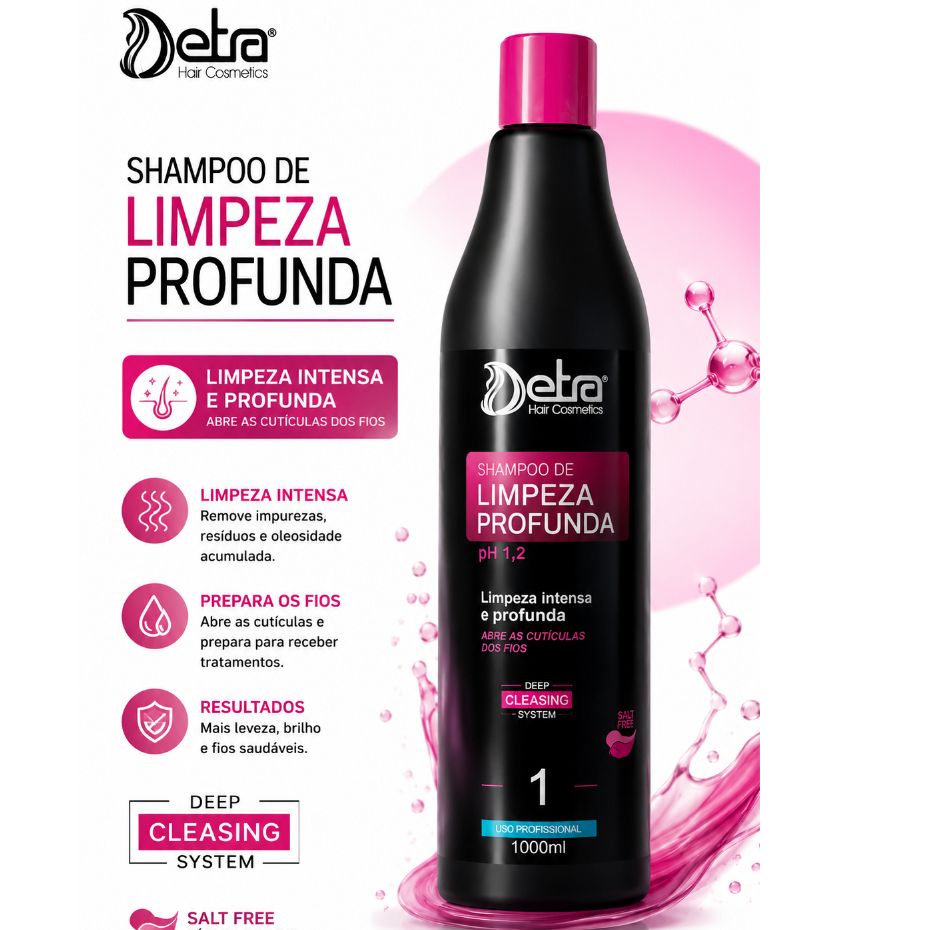 Shampoo Anti residuo limpeza profunda  prè progressiva Blend perfect Deep 1 litro PH 7.0