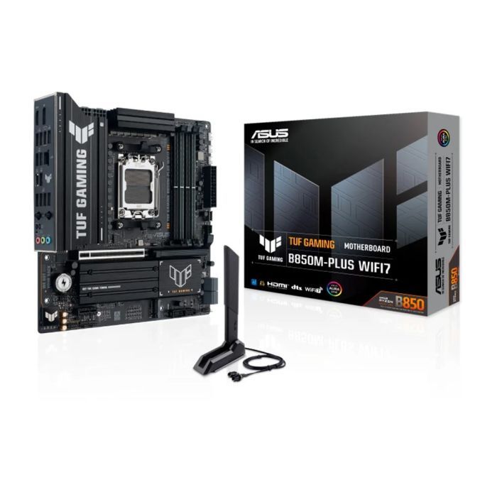 Placa Mãe Asus TUF GAMING B850M-PLUS WIFI7 AM5 4xDDR5 AMD B850 mATX - 90MB1MU0-M0EAY0