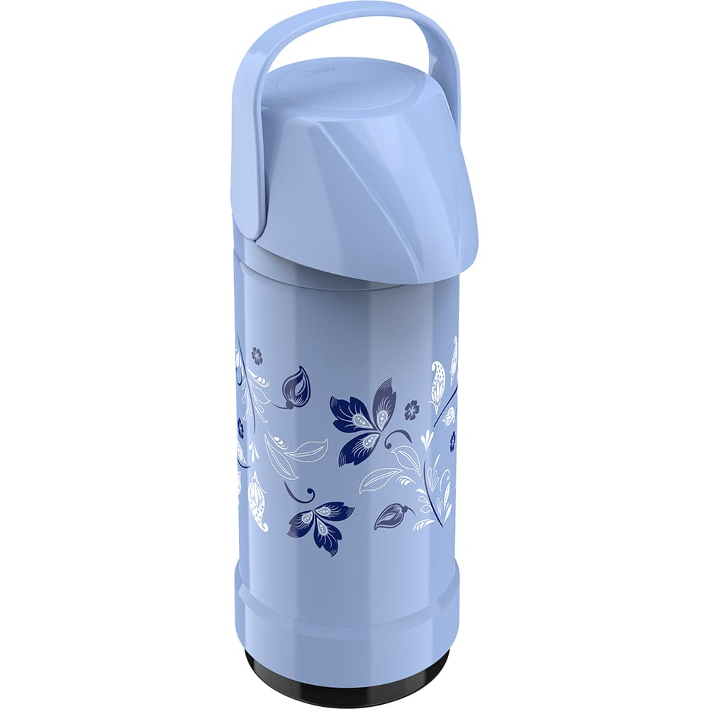 Garrafa Térmica Invicta Com Alça Glt Pressão 1l Flores Azul
