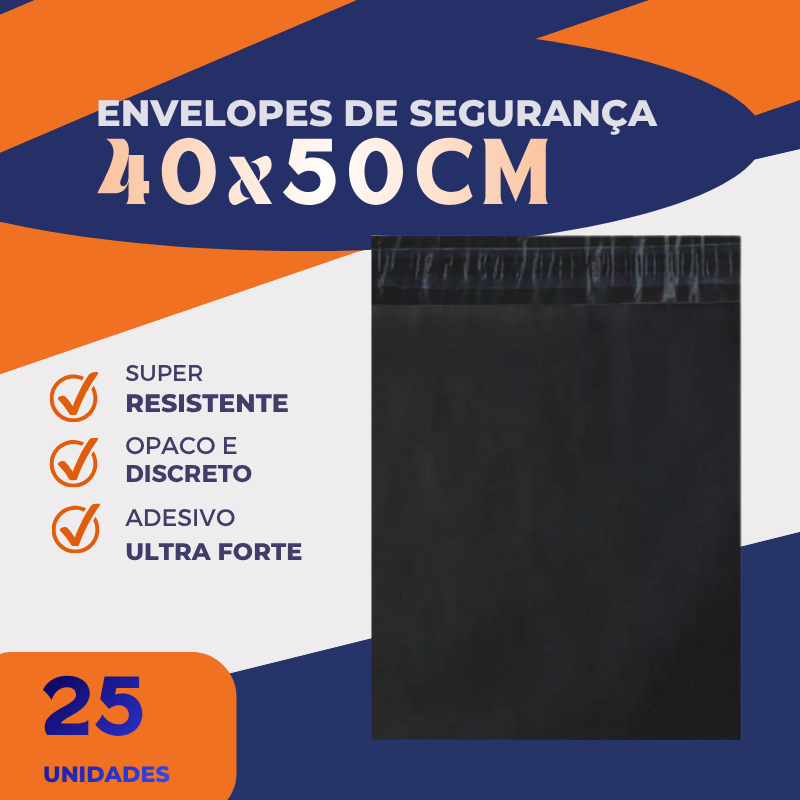 Pct 25 Envelopes Segurança Saco Embalagem 40x50