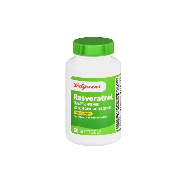 Resveratrol Walgreens 500mg 60 Cápsulas Moles Importado Eua
