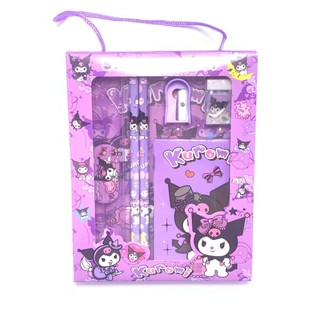 Kit papelaria Hello Kitty, Kuromi, My Melody, (caixa presenteavel)