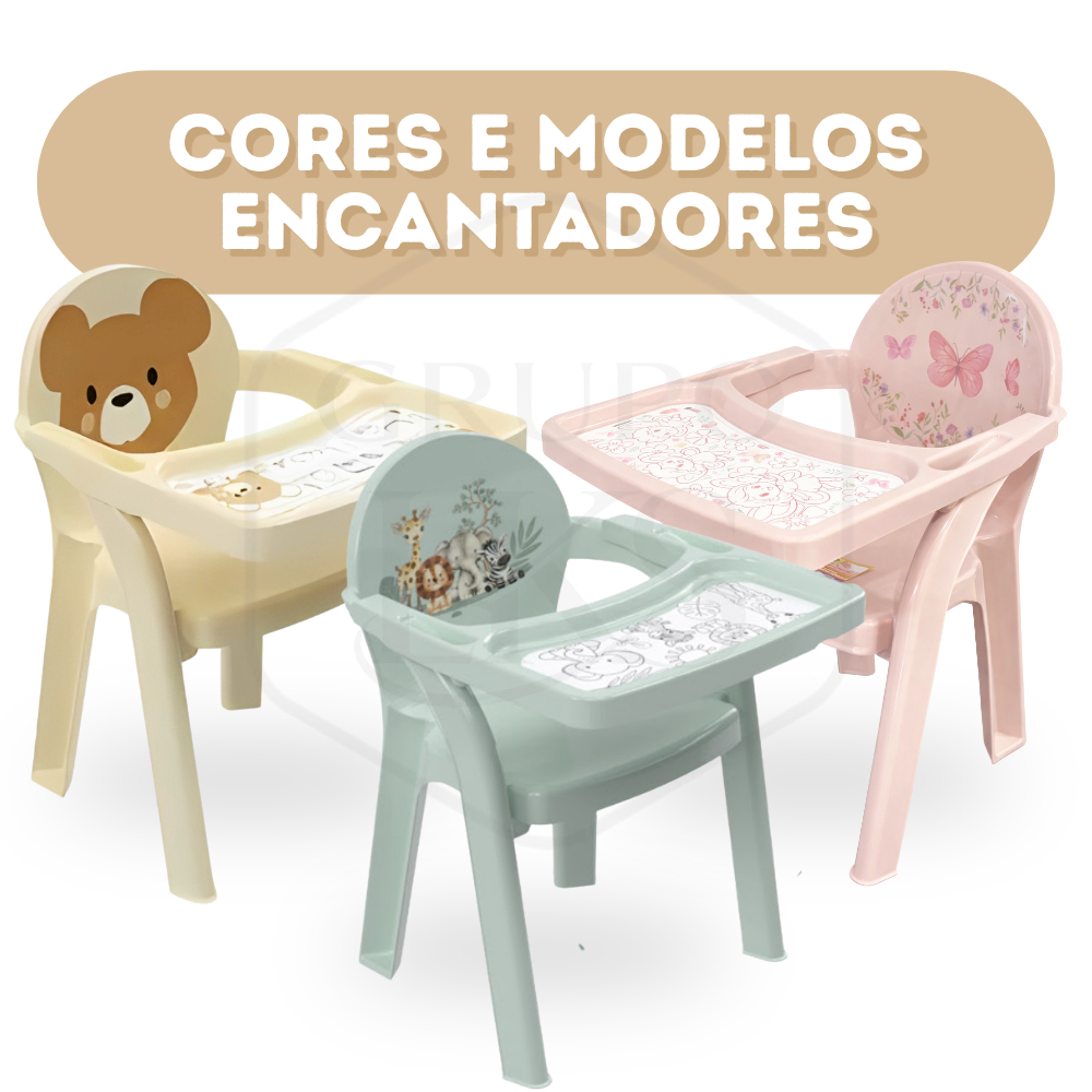 Cadeirinha Alimentação Infantil Multifuncional Mesa de Atividades e Alimentação Criança