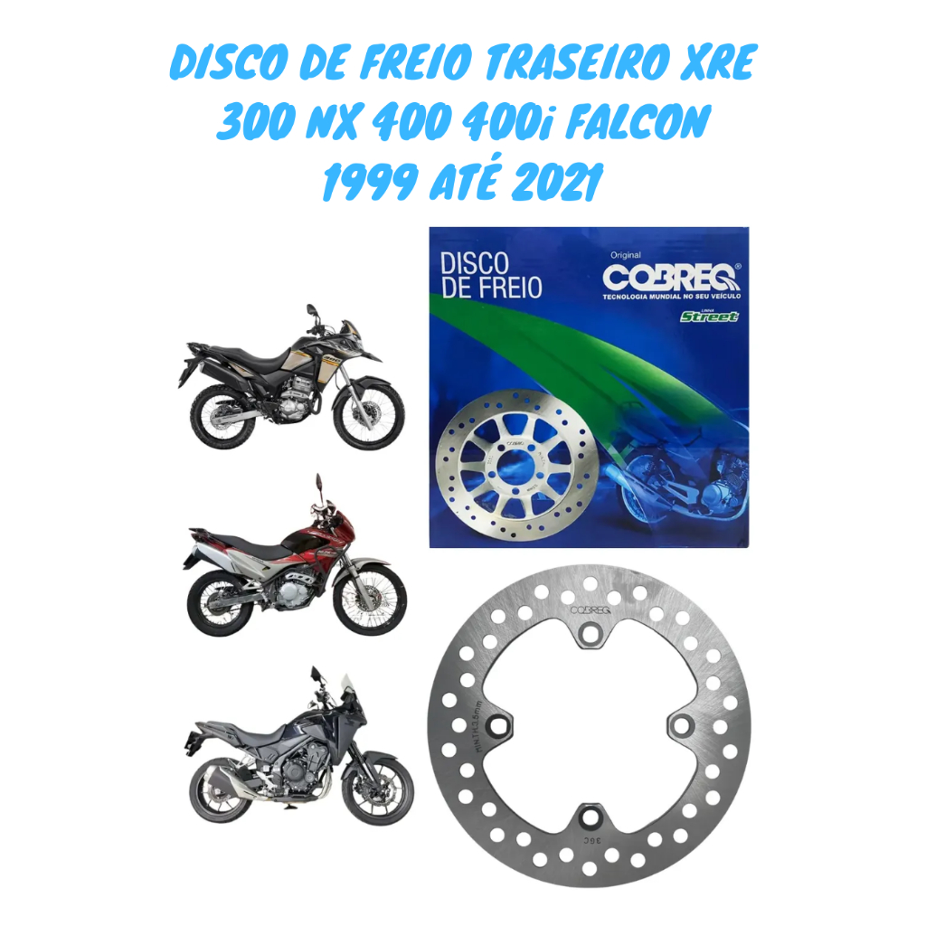 Imagem Disco de Freio Traseiro Honda Xre 300 Falcon 400 1999 até 2025 Original Cobreq