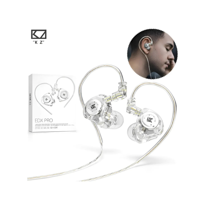 Fone KZ EDX Cristal Com Microfone – Graves Potentes, Retorno Profissional, In-Ear Gamer Hi-Fi