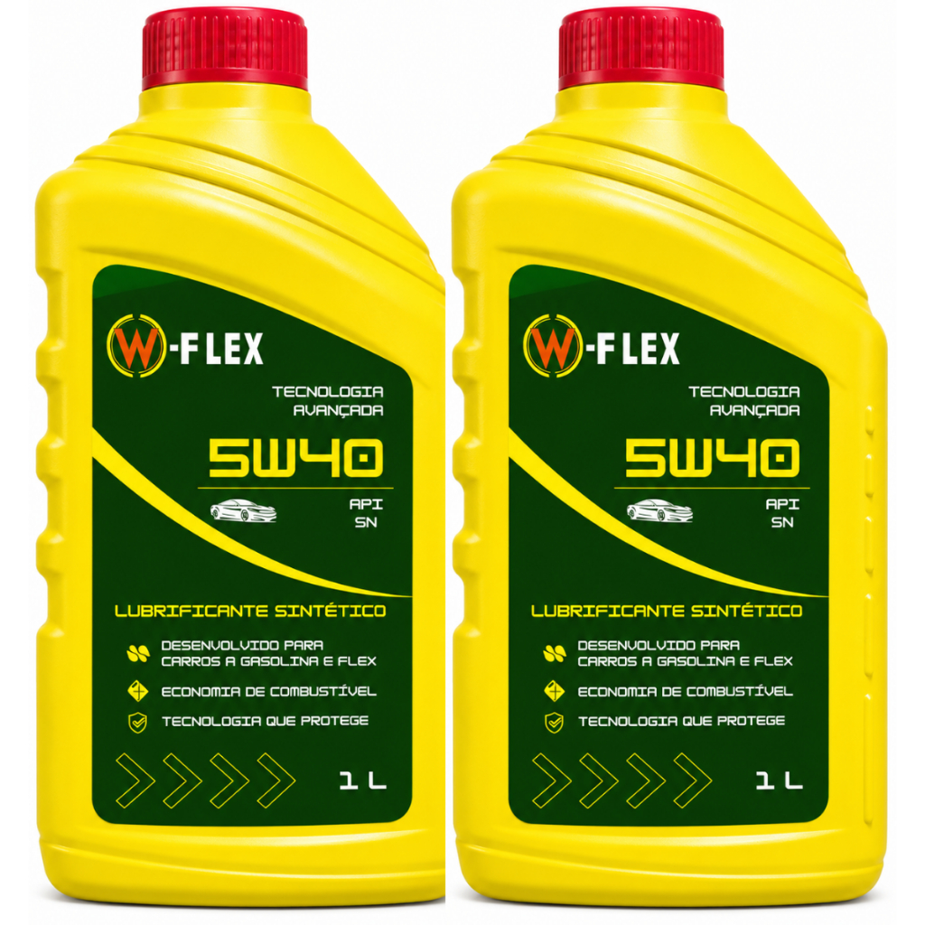 Kit 2 Óleos Motor W-Flex Sae 5w40 Api Sn Sintético