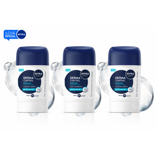 KIT NIVEA MEN Desodorante Stick Derma Control Defende 54g - 3 Unidades