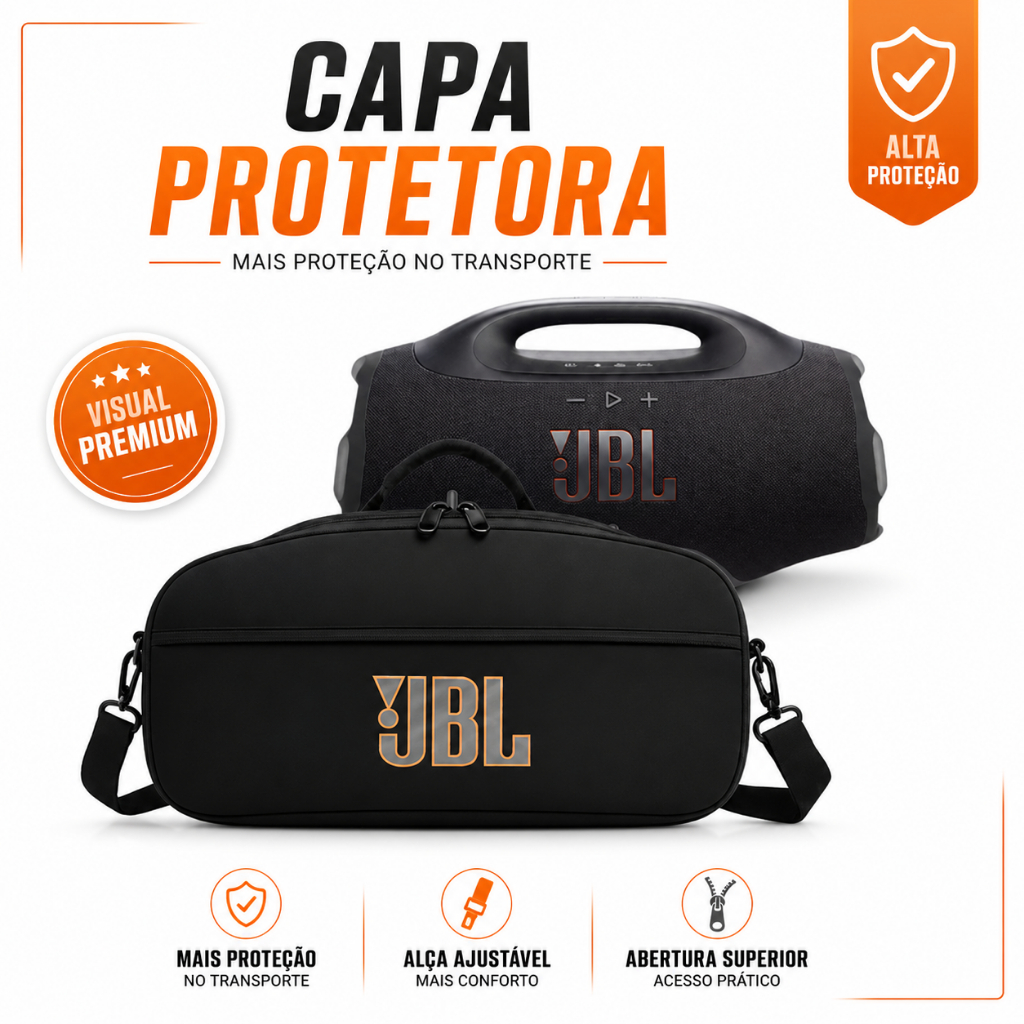 Capa Case Estojo Bolsa Mala Compativel Para Boombox 4 Com Bolso Alça Nova