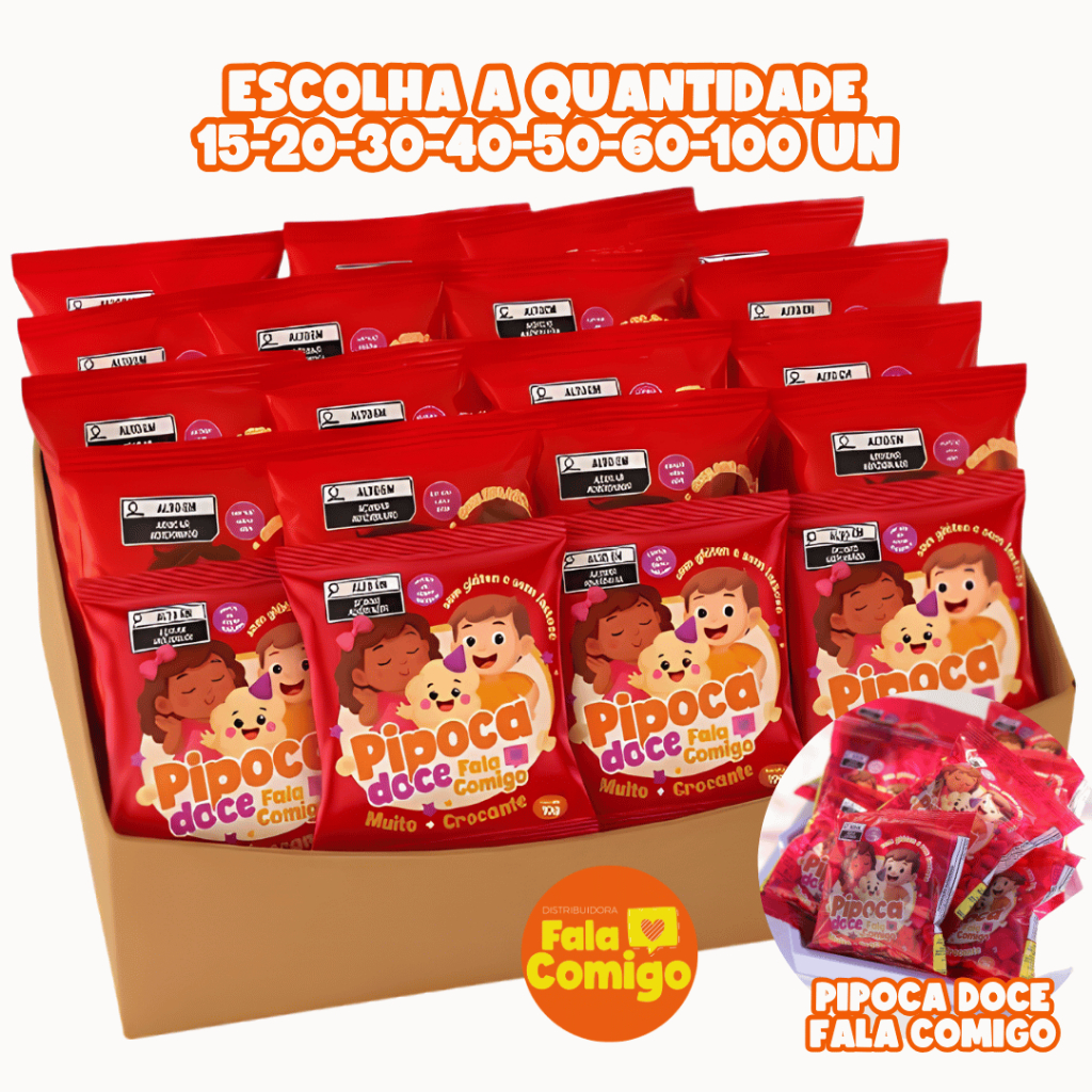 Pipoquinha Doce Com 15/20/30/40/50/60/100un 10g Cada Lembrancinha Festa - Fala Comigo