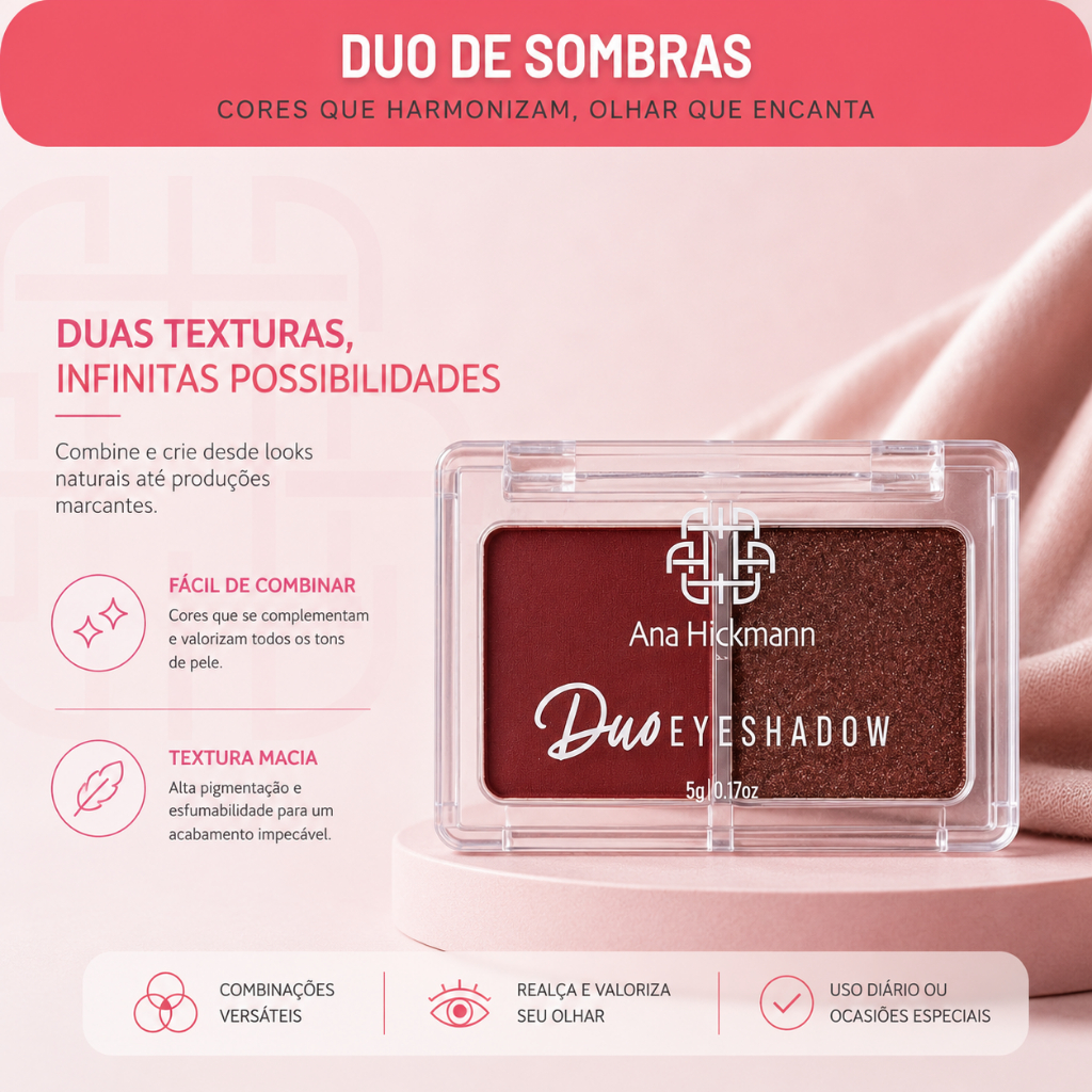 Ana Hickmann Duo Eyeshadow Duo 2 (Marsala e Rose Gold)