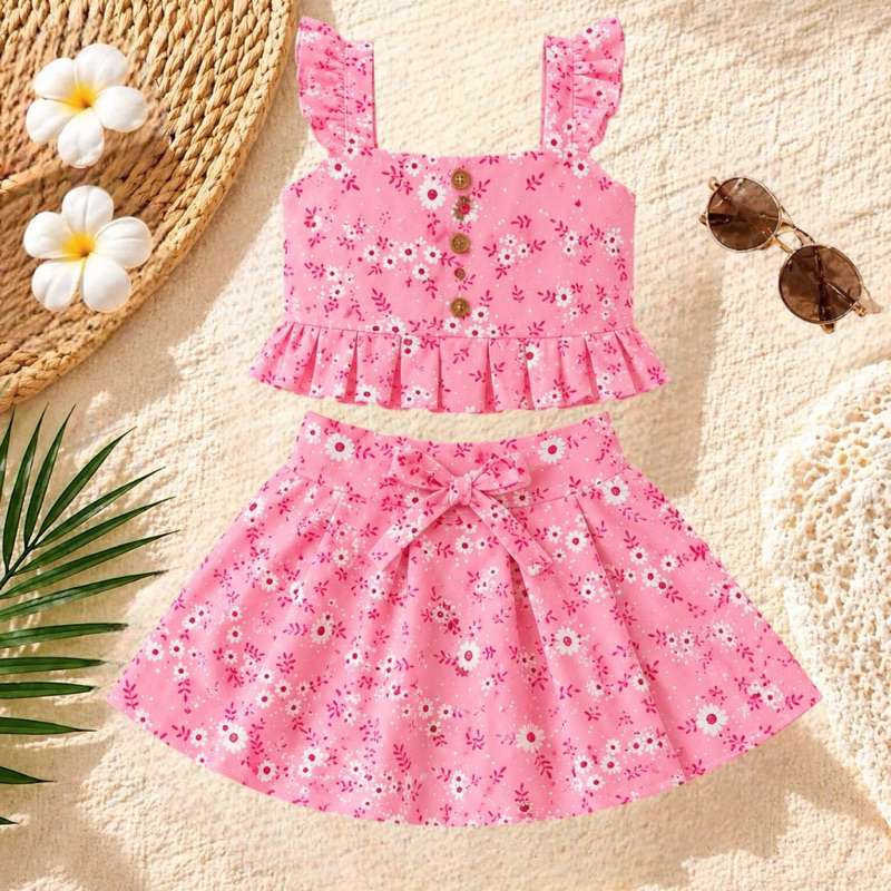 conjunto infantil short saia / tamanhos 2/4/6/8/10/12