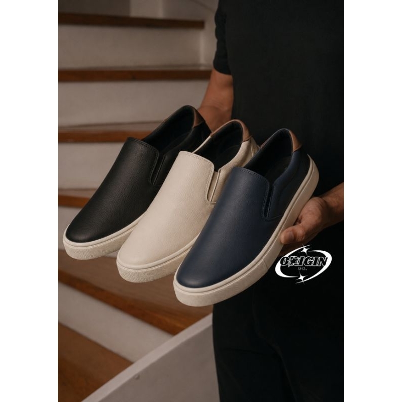 Calçado Sapatenis Masculino Slip On Premium Casual Confortável Leve Moderno Minimalista Sofisticado