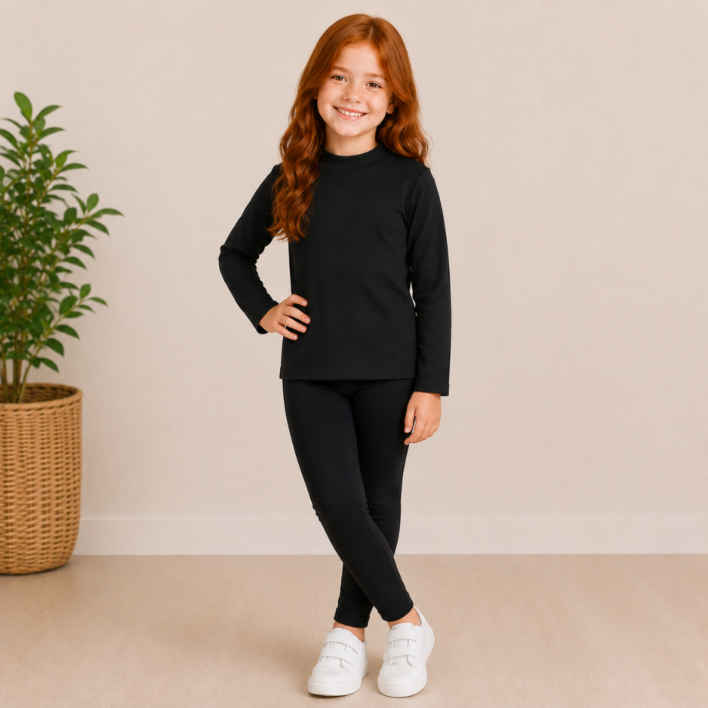 Blusa Infantil Menina Peluciada térmica inverno Frio Feminina Manga Longa Qualidade Premium Escolar Básica Quentinha