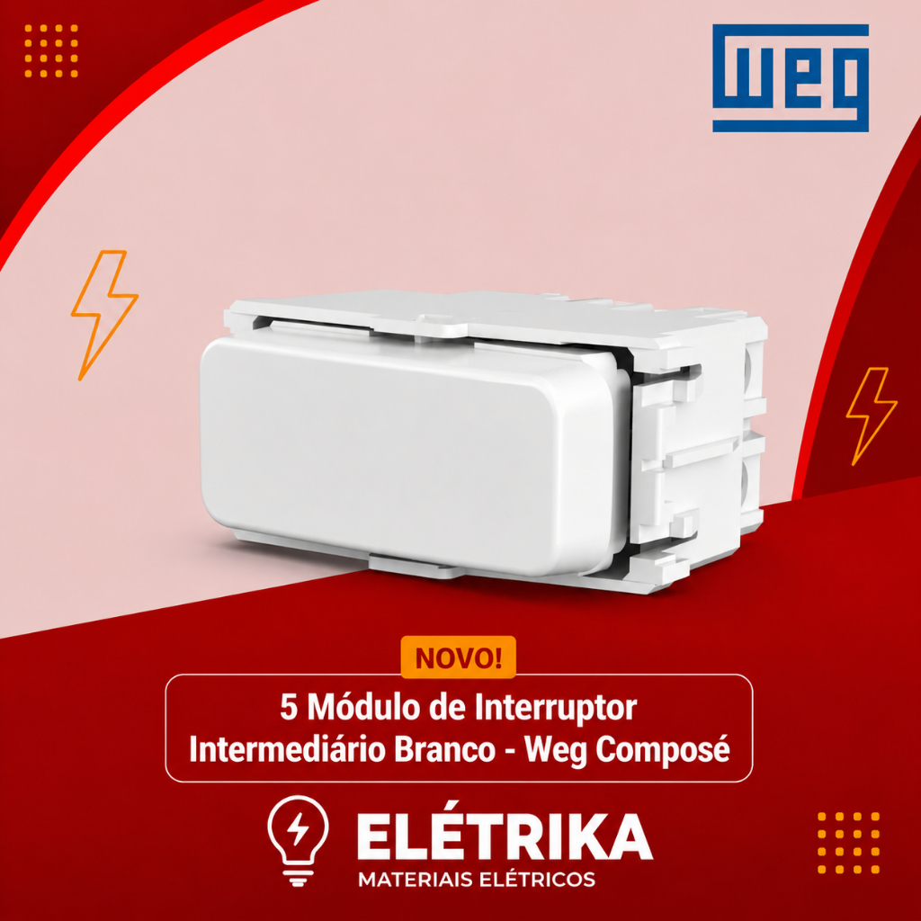 5 Módulo de Interruptor Intermediário Branco - Weg Composé