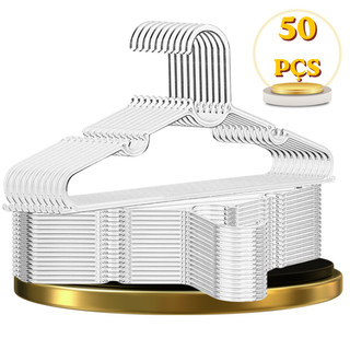 Kit 50 a 10 Cabide Acrílico Cabides Para Roupas Transparente Adulto Reforçado Organizador