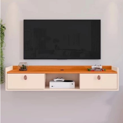Rack Suspenso Sala Tv Home Decoração Sala Quarto nicho 1 ou 2 Portas Aparador Painel TV cm