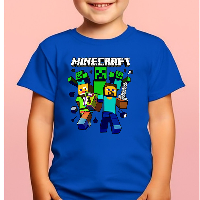 Camiseta Infantil  Aventura Pixelada  Heróis Creeper 100% Algodão