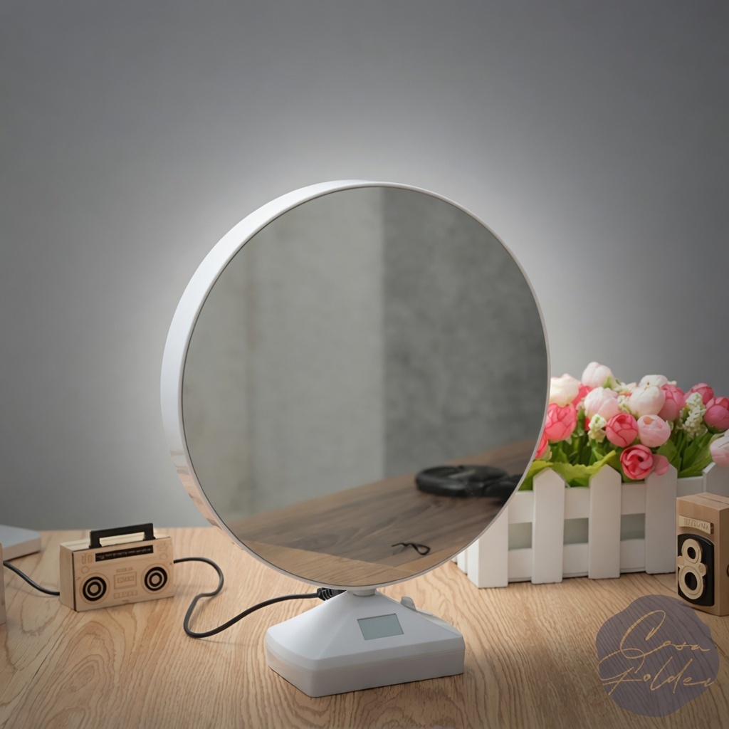 ESPELHO PORTA-RETRATO COM LED 2 EM 1 | Luz USB + Pilha AA