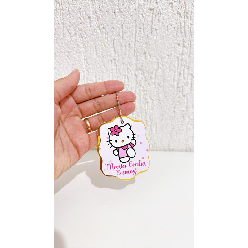 Tag Apliques Personalizados 3D para Lembrancinha | hello kitty | Etiqueta Festa Infantil | Qualquer Tema