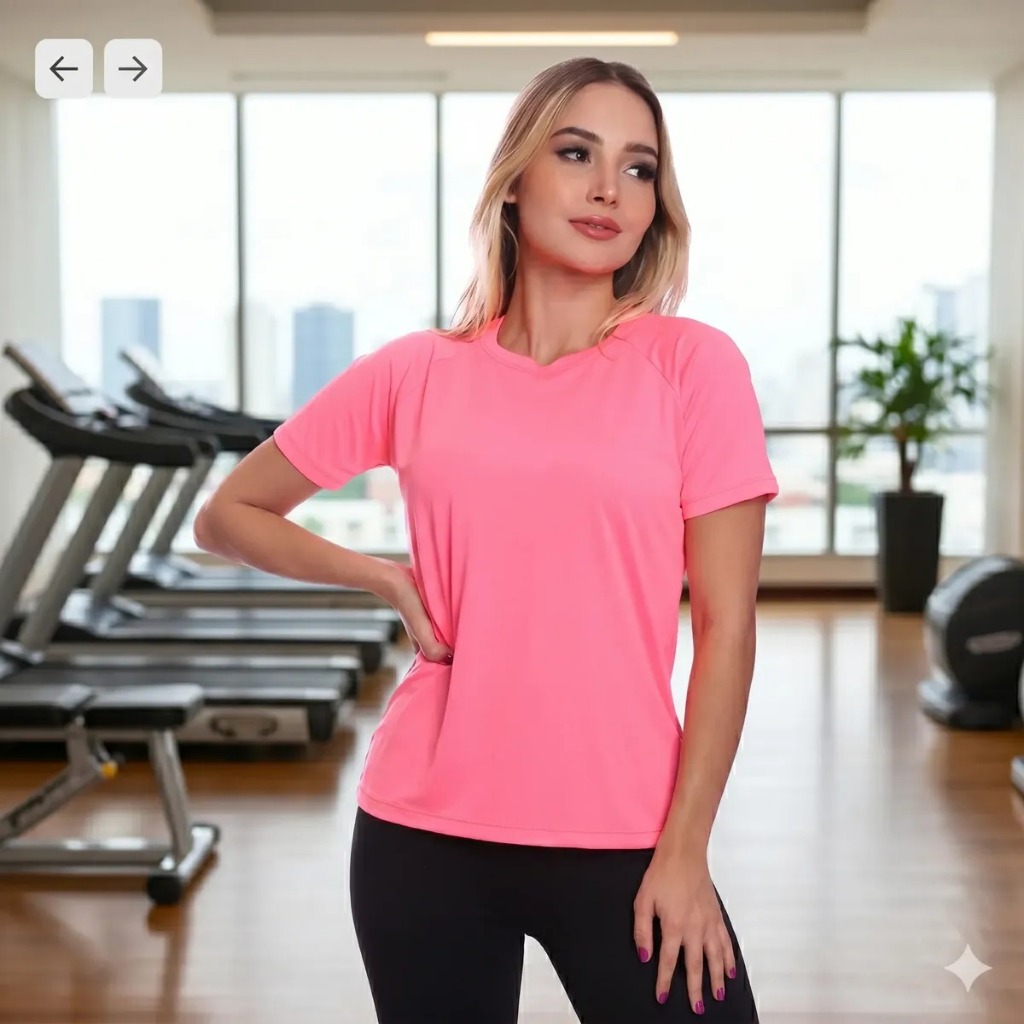 Camiseta Feminina Manga Curta Proteção Solar Blusinha Esportiva Feminina Babylook Camisa Corrida Academia