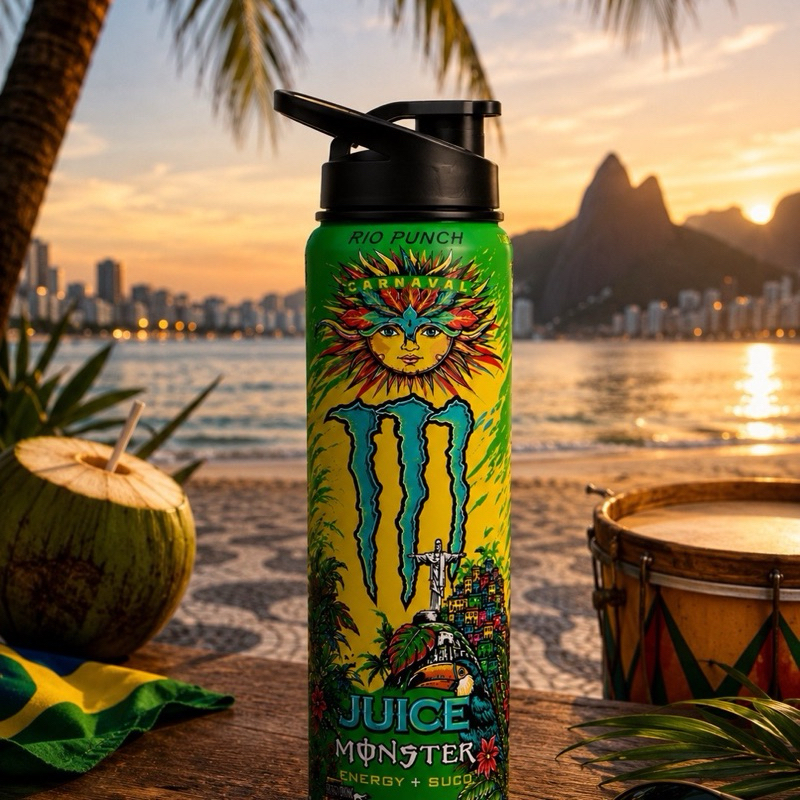 Garrafa Squeeze Rio Punch Tropical Premium com Tampa Flip 750ml