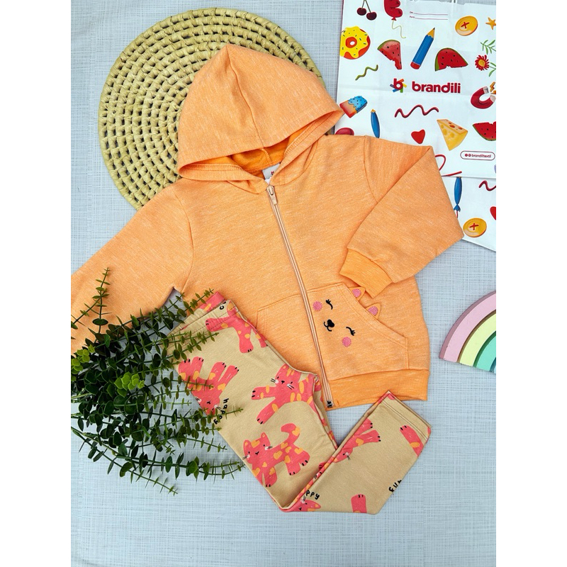 Conjunto infantil Inverno menina de oncinha em moletom Brandili