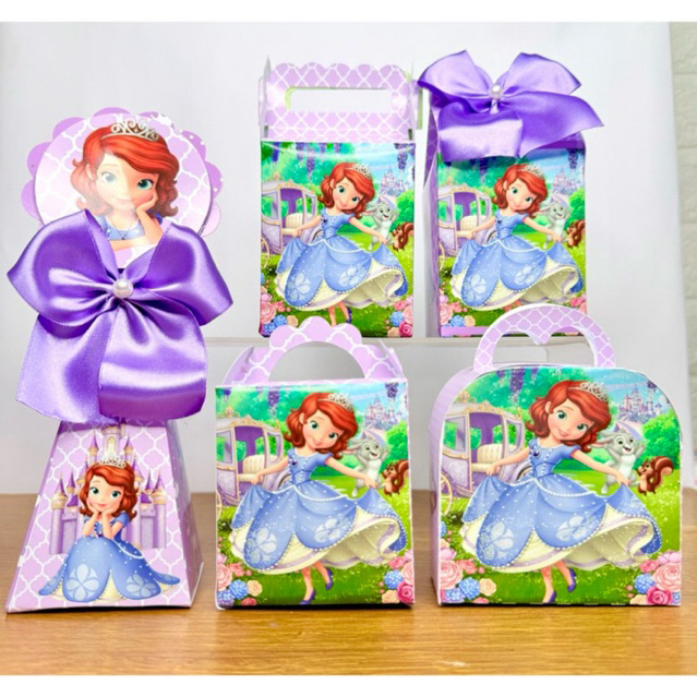 Kit Festa Princesa Sofia Personalizado – Pronta Entrega – Pegue e Monte – Lembrancinhas e Caixinhas Decoradas
