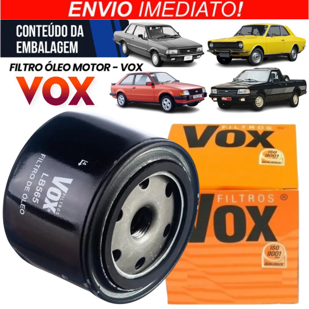 FILTRO DE OLEO PARA MOTORES CHT (1.0 e 1.6) e motores AE. LB565 VOX