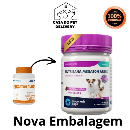 Megaton Artro (Condroitina e Glucosamina) - Tabletes Fortalecedor para Articulações de Cães e Gatos